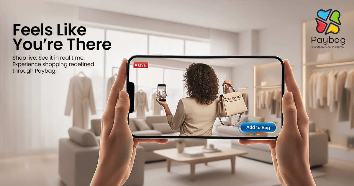 Paybag's personalized live shopping makes you feel like you're there, shopping yourself!